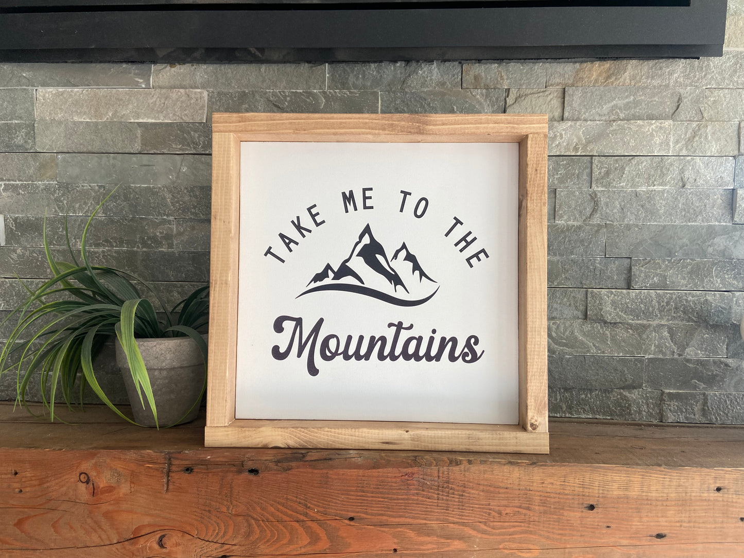 Custom Square Wood Framed Sign - Home Decor - Personalized Art