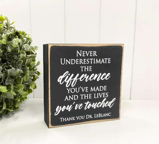Personalized Gift for Doctor, Nurse or Retirement Sign, Personalized Gift, Doctor Gift, Retiring Teacher coworker Stand Alone Block