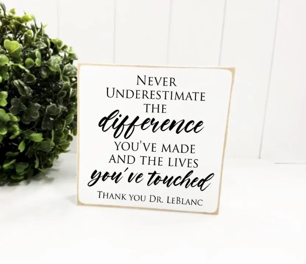 Personalized Gift for Doctor, Nurse or Retirement Sign, Personalized Gift, Doctor Gift, Retiring Teacher coworker Stand Alone Block